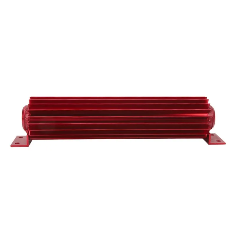 

12in Transmission Dual Channel Cooler Aluminum Finned Anodize Dual Pass Transmission Heat Sink Universal Fit for Car Truck Red