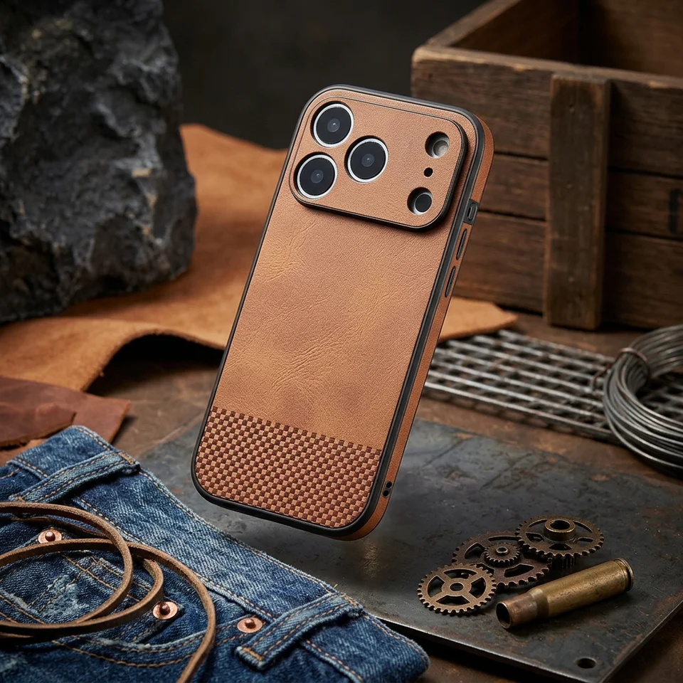 Funda de cuero de lujo para negocios, a prueba de golpes, protectora para iPhone 17 Pro Max 16 15 14 13 4