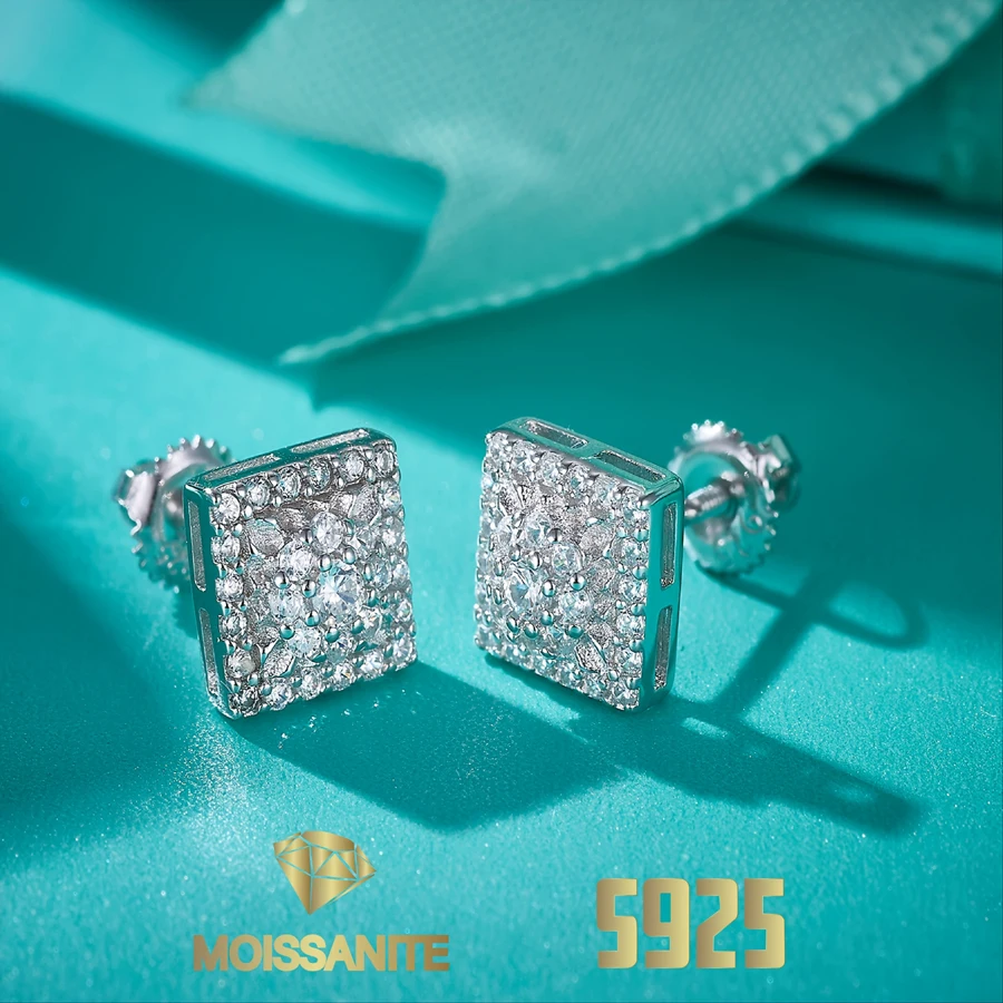 

UMCHO full Moissanite Earrings S925 Silver Stud Earring for Women with Gra Certificate Dropshipper