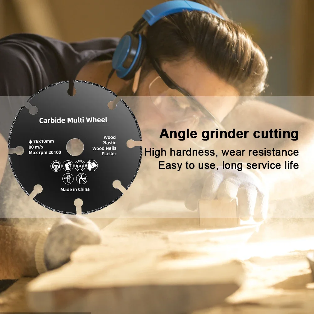 1-10PCS 76mm Saw Blade Electric Grinding Cutting Disc Rotary Tool Metal Cutter Power Tool Wood Cutting for Angle Grinder