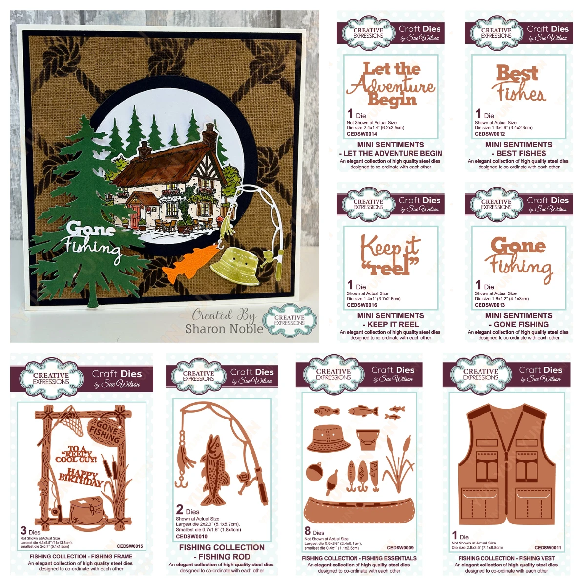 

2025 New Metal Cutting Dies Fishing Essentials Dies Cut DIY Scrapbooking Vest Rod Fishing Frame Paper Carft Greeting Cards Molds