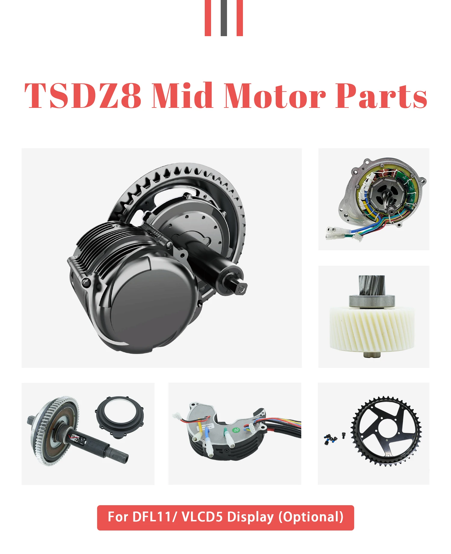 Tongsheng TSDZ8 48V 750W Antriebskomponenten Controller Getriebe Drehmoment Nylonrad Ersatzteile für Elektrofahrräder mit Mittelmotor – Detail 1