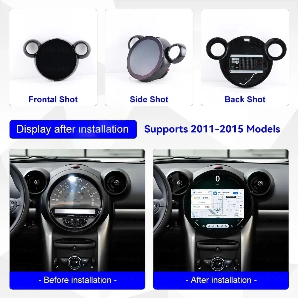 Android14 11.7" For BMW Mini Cooper 2007-2015 Car Multimedia Video Player GPS Navigation Bluetooth Wireless CarPlay WiFi DSP 5G