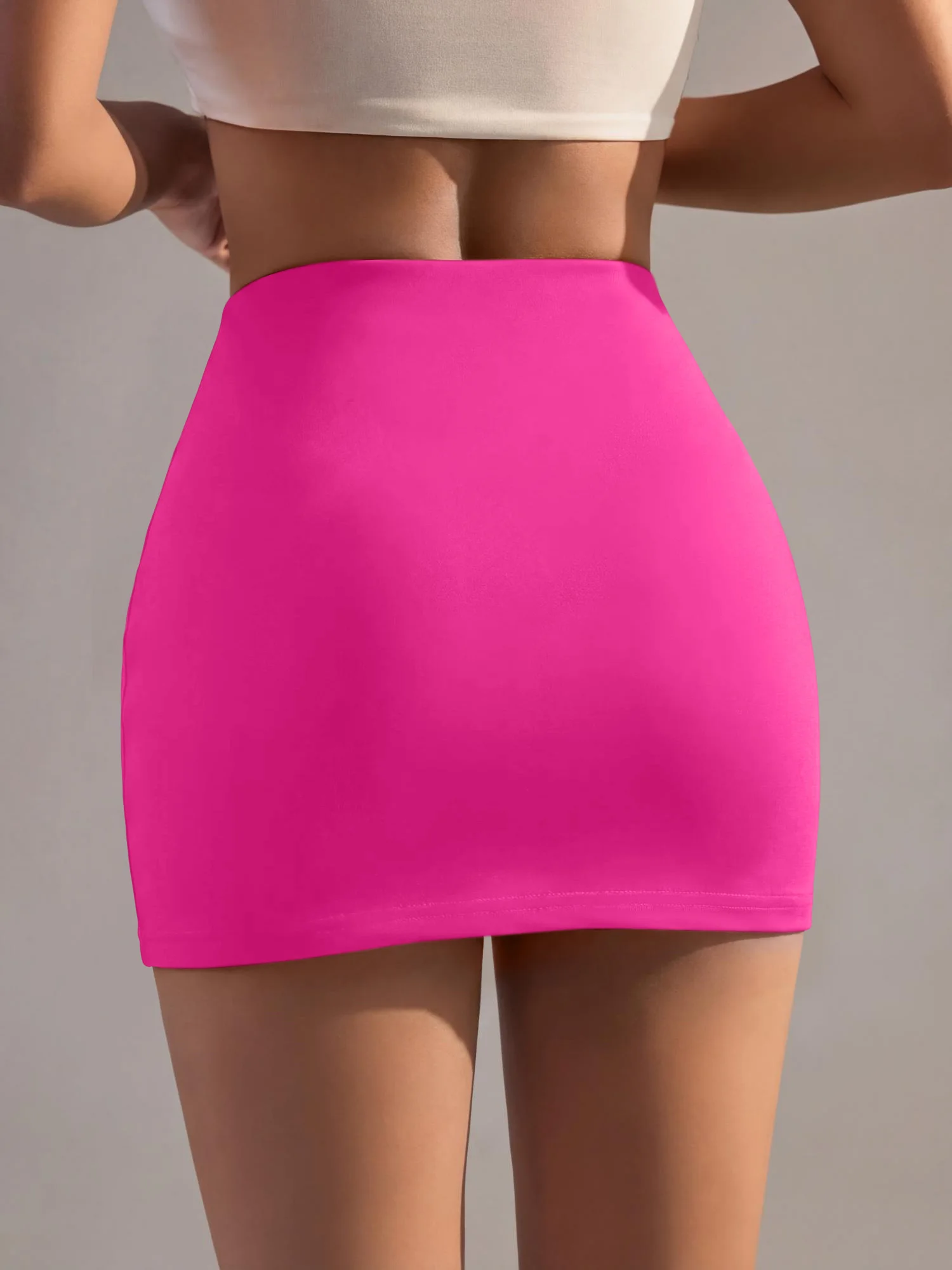 High-Rise-Slimming-Bodycon-Skort mit integrierten Sicherheitsshorts, nicht transparent, elastischer Bund, Alltags-Outfit für die Straße. – Detail 21