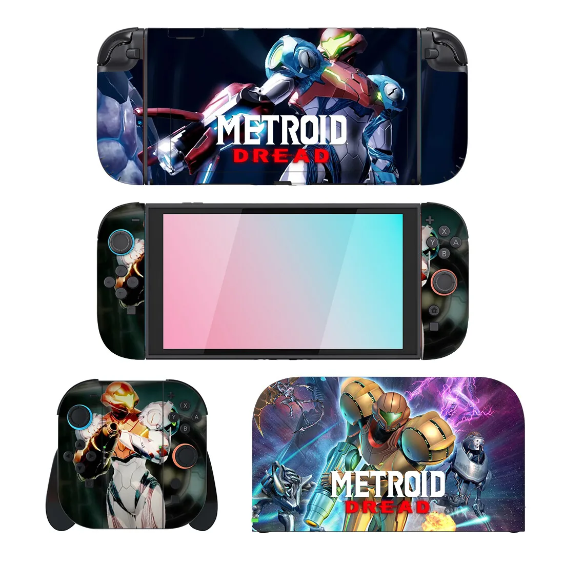 METROID Dread Protector ملصق الجلد لنينتندو سويتش 2 وحدة التحكم قاعدة شاحن حامل حامل Joy-con تحكم الفينيل