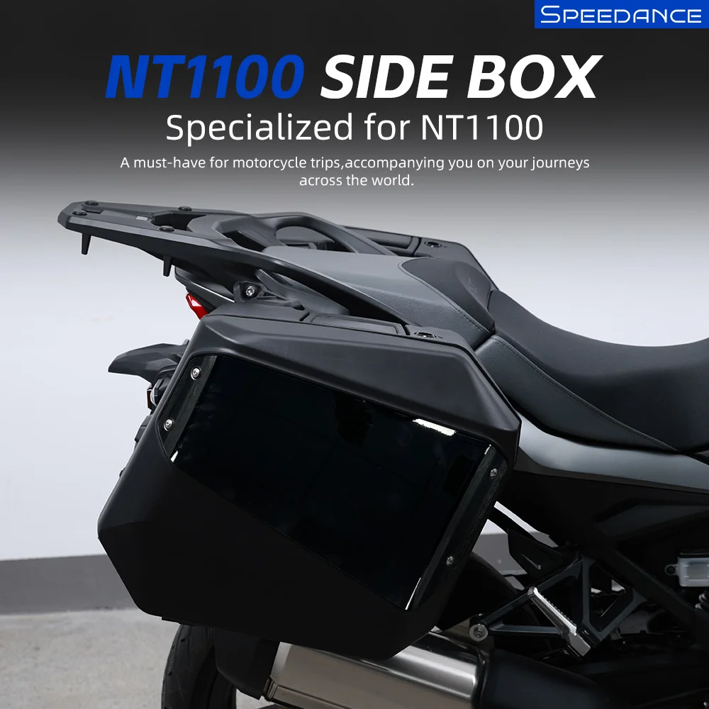 

Quick Install/Remove Motorcycle Side Luggage Boxes for Honda NT1100, Plastic Cases Compatible with OEM Key, Kufry Boczne