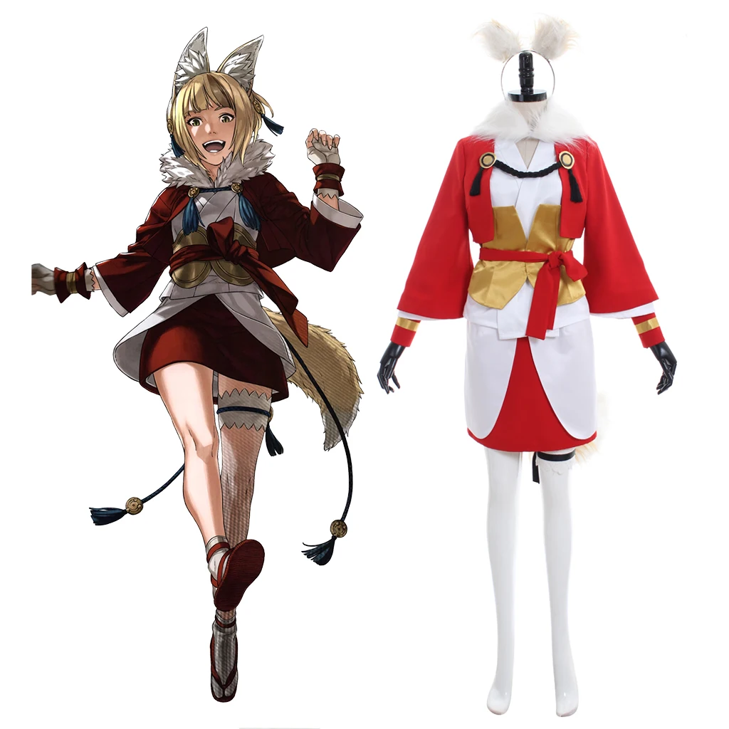 

Game Fire Cosplay Emblem Selkie Kinu Costume Outfits With Tails Selkie Dress Suit Women Halloween Party Kimono Dress Outfit