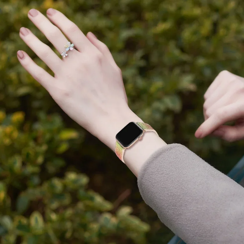 Кожаный + силиконовый ремешок для Apple Watch Ultra Band 44 мм 45 мм 49 мм 42 мм 46 мм Браслет для iwatch 10 9 8 7 6 5 4 SE 40 мм 41 мм