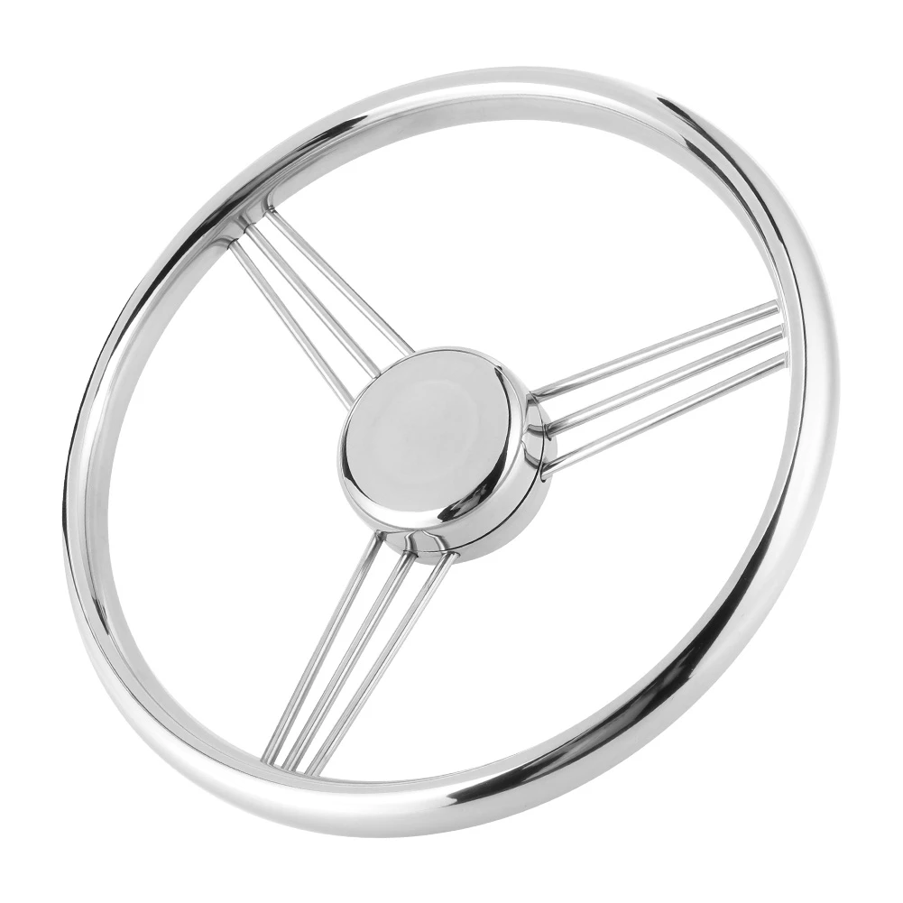 

13-1 / 2 Inch 9-Spoke Marine Boat Steering Wheel Stainless Steel 15 ° Yacht Polished Accessory