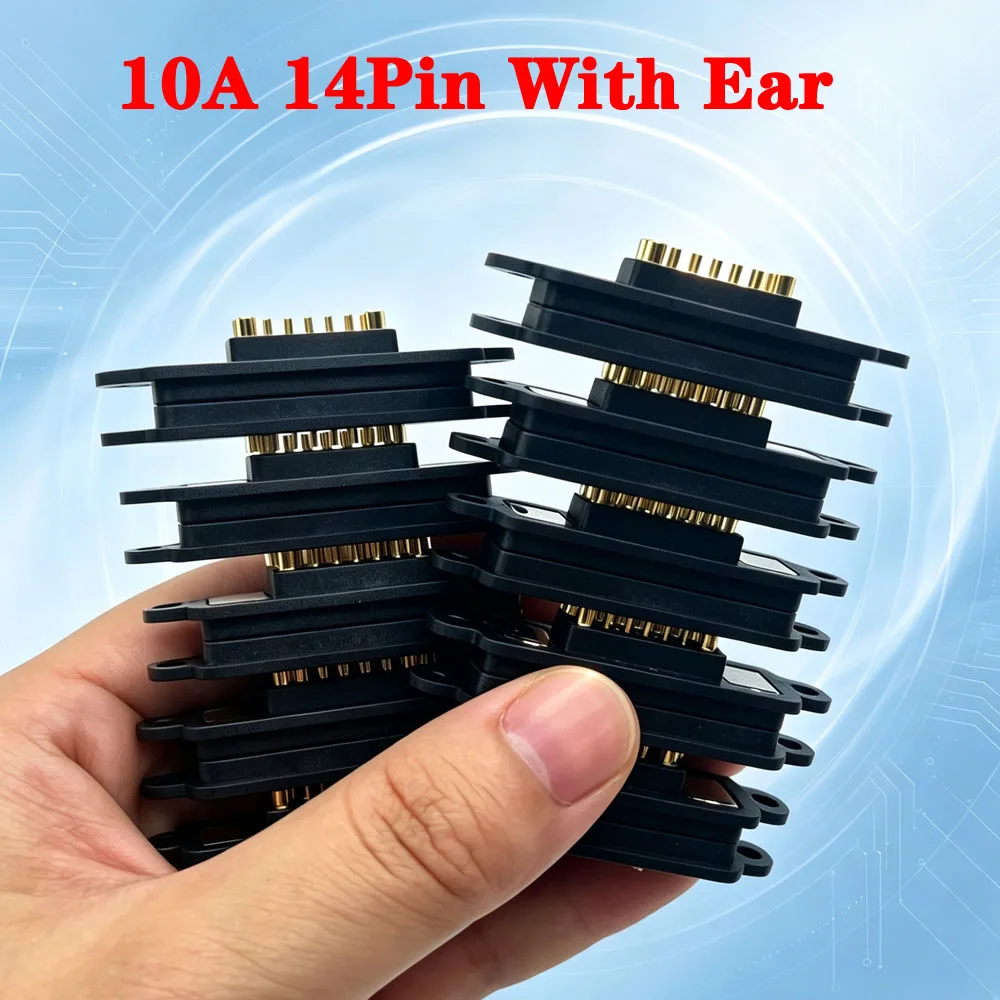 With Ear DC Magnetic Pogo Pin Connector 12P Pogopin Male Female Spring Loaded 10A DC Power Socket Magnetic Connector