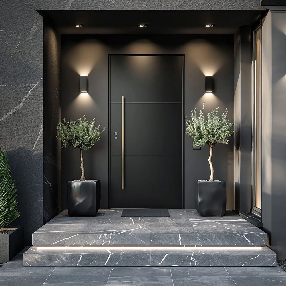 Sixinalu Entrance Security Door Entry Exterior Door Front Interior Door Gate Aluminum Profile Alloy Home Decor Custom Panel