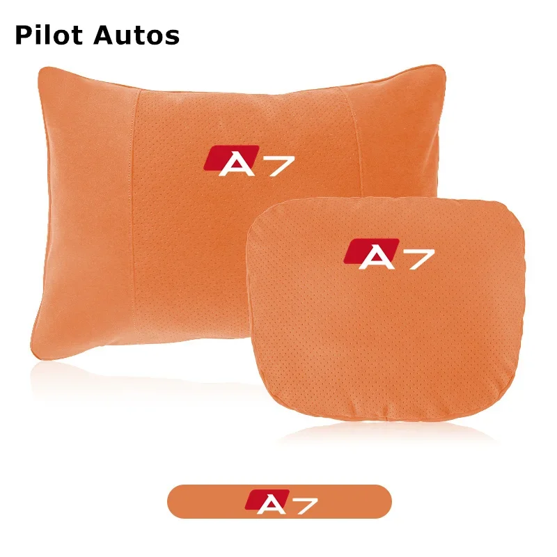 

For Audi A7 Car Headrest Waist Pillow Neck Rest Cushion Seat Headrest Driver Lumbar Support Genuine Leather Memory Cotton