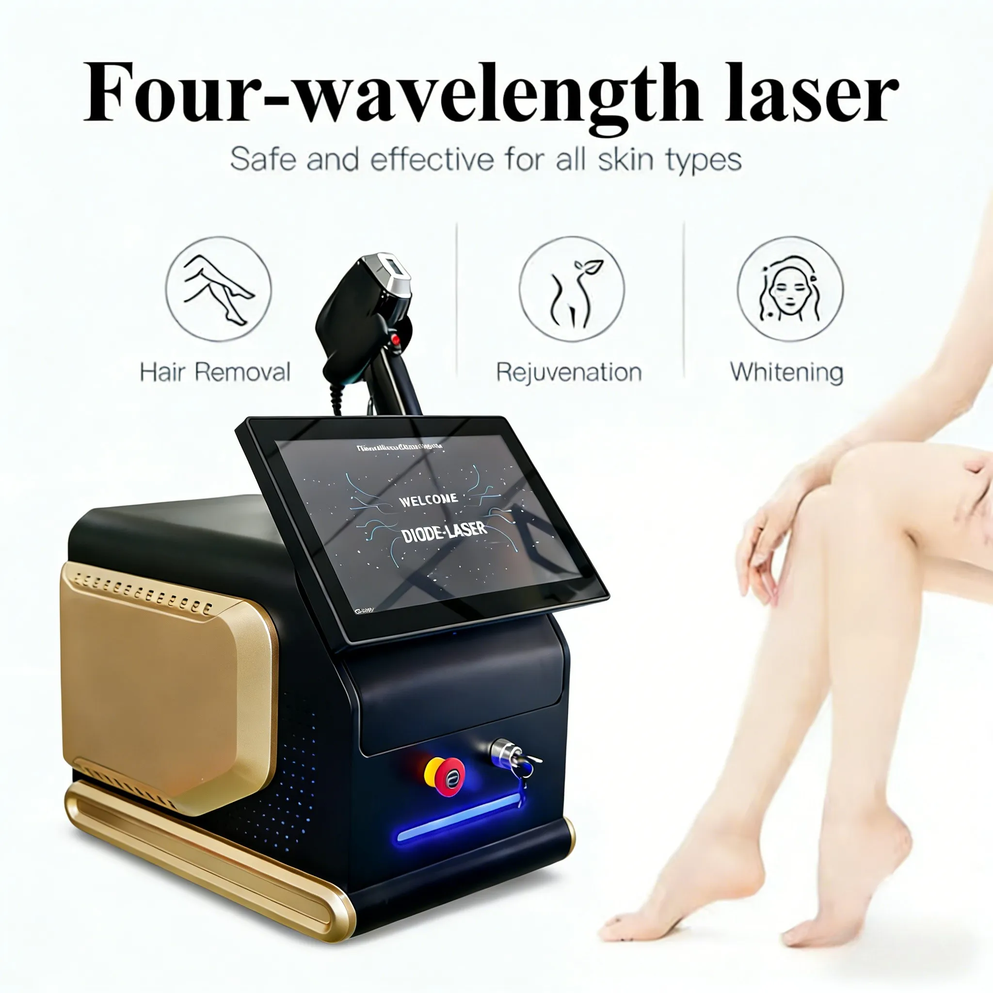 Reliable Touch Screen Diode Laser Hair Removal Device for Full Body Treatment Painless Fast Hair Removal Laser Beauty Machine