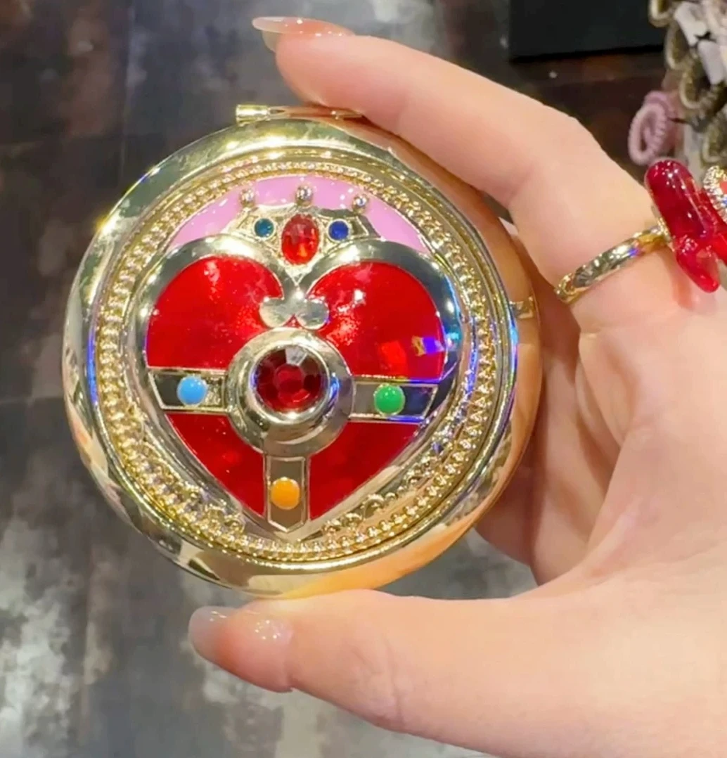Portable Anime Love EDC Exquisite Flip Mirror Personalized Girl HD Makeup Mirror Small Mirror Gift
