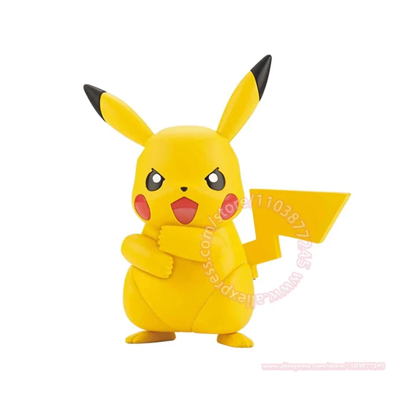 BANDAI Pokemon PLAMO Pikachu mano regalo de cumpleaños para niños modelo de ensamblaje juguete de moda decoración de mesa postura sentada