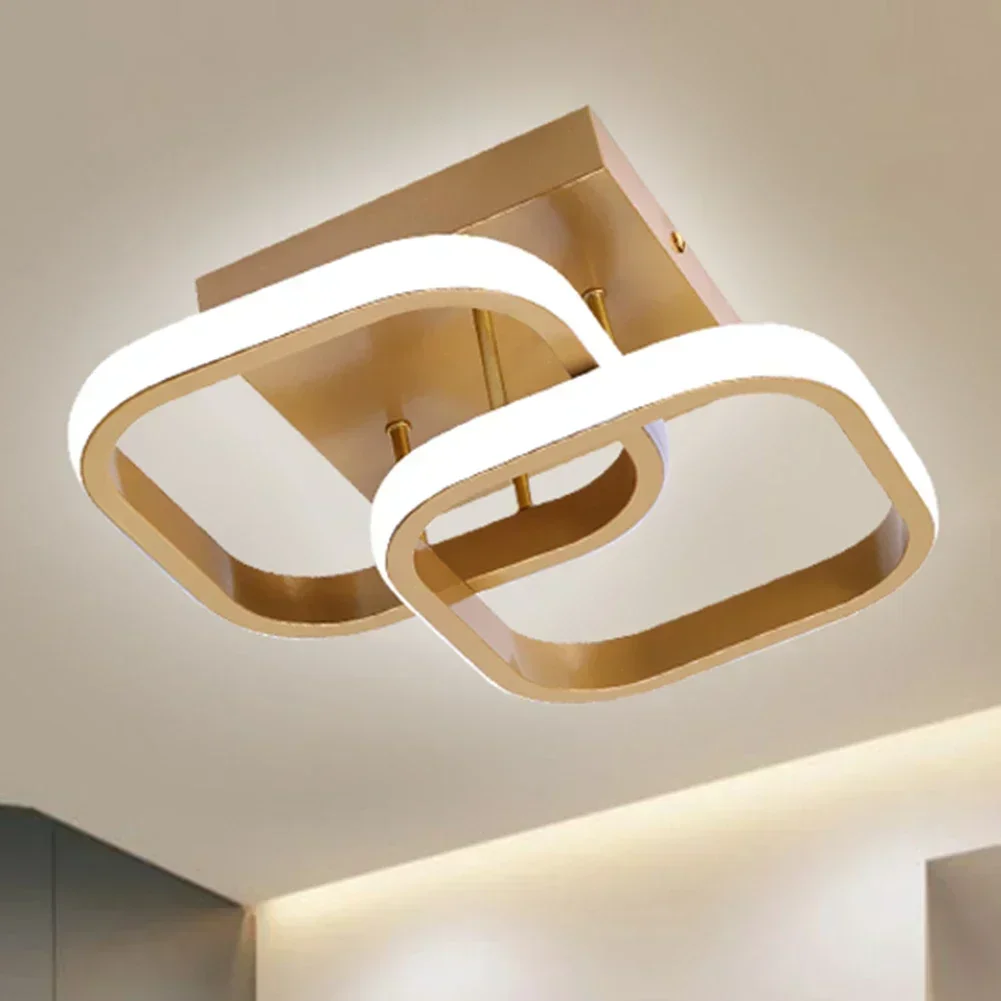 

Nordic Round Square Chandeliers For Bedroom Living Room Restaurant Lighting Golden Coffee Lustre Ring Ceiling Lights for Home