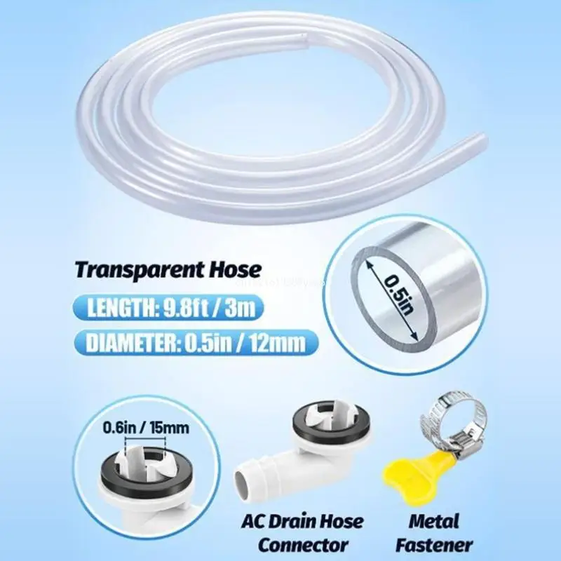 100/200/300cm Air Conditioner Drain Hose Tube for Air Conditioner Condensate Flexible