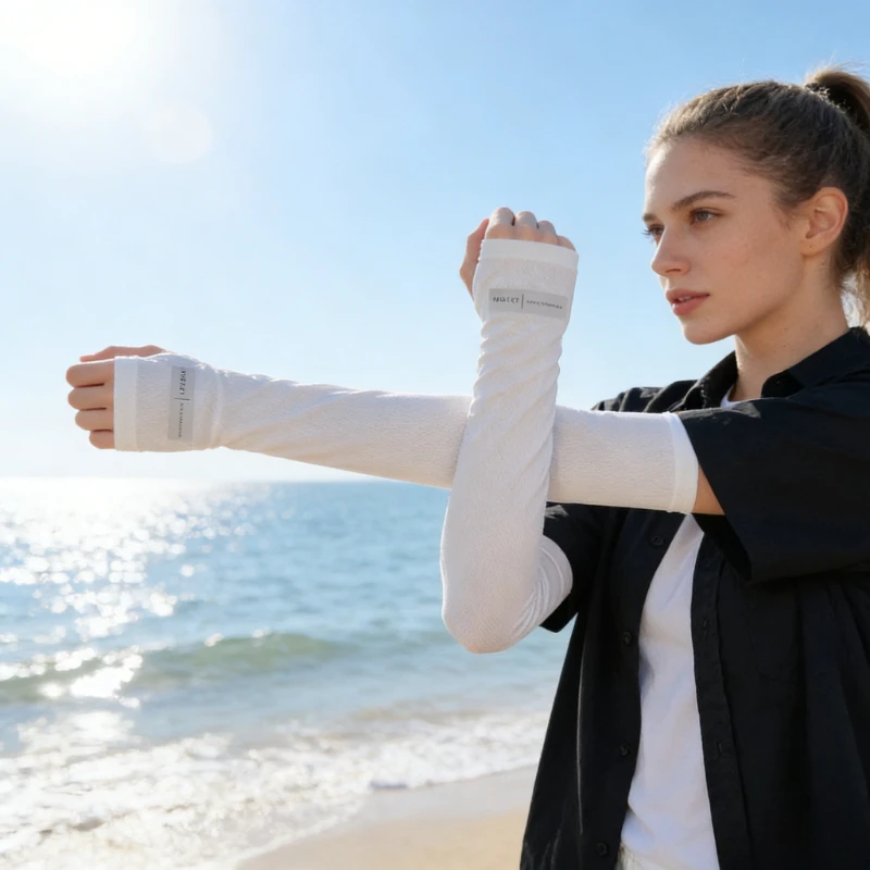 

Reflective Label Ice Sleeves for Women, Summer Cycling and Driving, UV Resistant Face Mask, Arm Protection Sleeves for Men