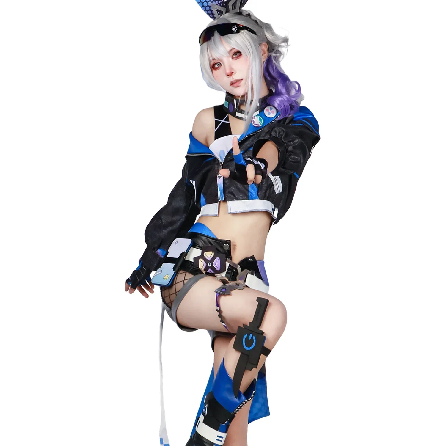 Colapso estrela cúpula ferroviária cosplay traje anime animação jogo feminino completo prata lobo cosplay conjunto