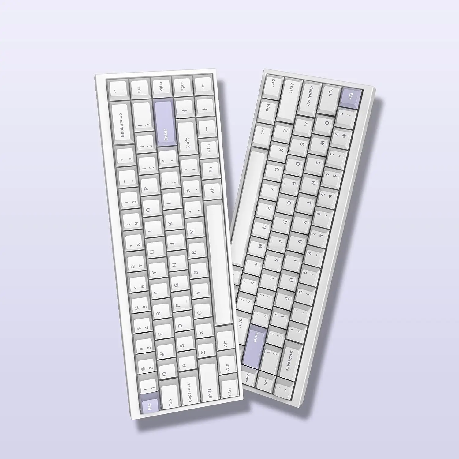 Capuchons de touches PBT à double injection pour clavier gamer mécanique Gateron, aucun profil, blanc, violet, commutateurs MX, 168 prédire