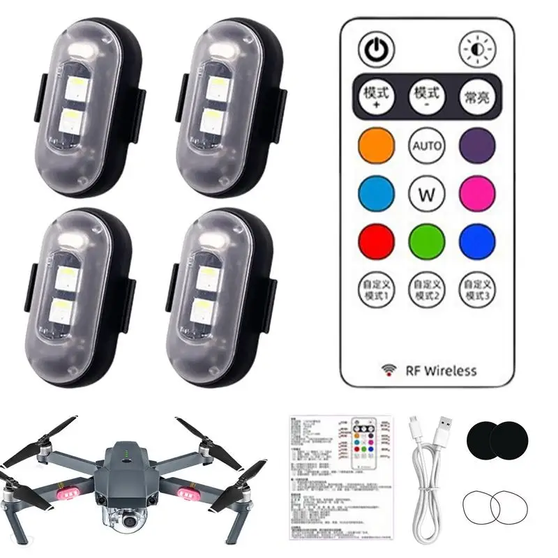 Flashing LED Drone Light Multi-Mode Wireless Warning Lights Colorful Motorcycle Light Remote Control Car Lights For Boats Trucks