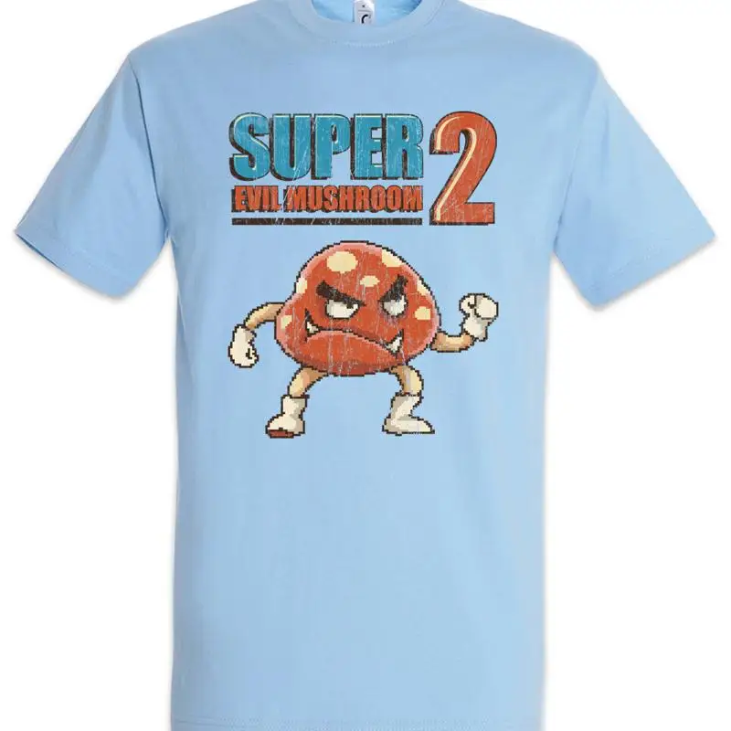 Super Evil Mushroom 2 T Shirt Gamer Gaming Games Pixel Retro 8 16 Bit Geek Nerd