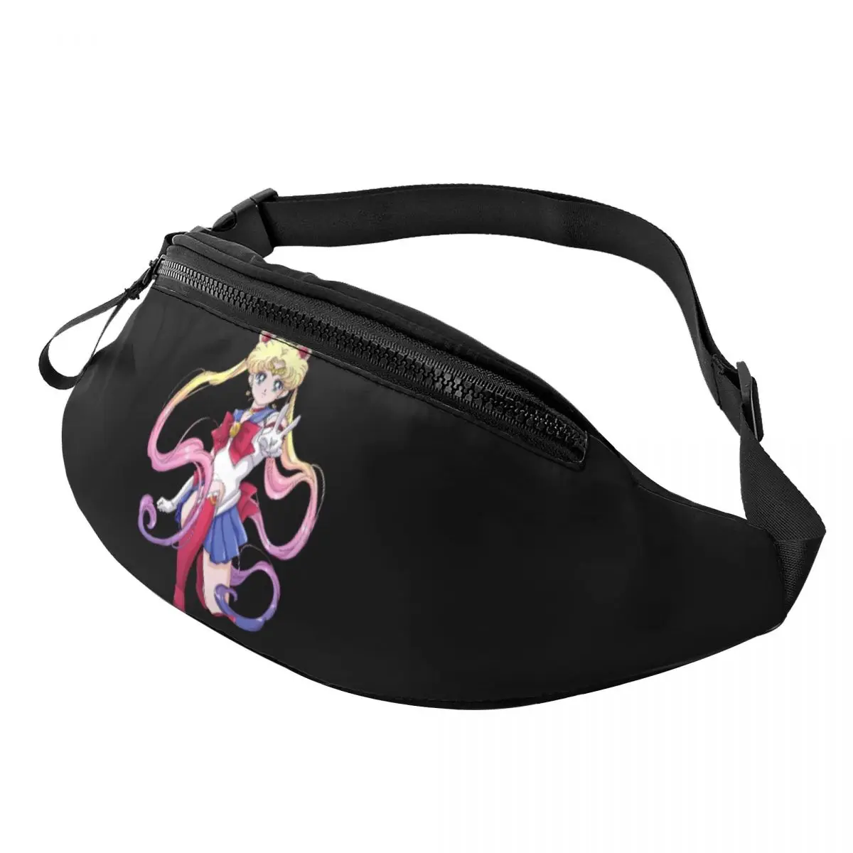 

Custom Fashion Sailors Anime Moons Fanny Pack for Running Men Women Manga Crossbody Waist Bag Phone Money Pouch