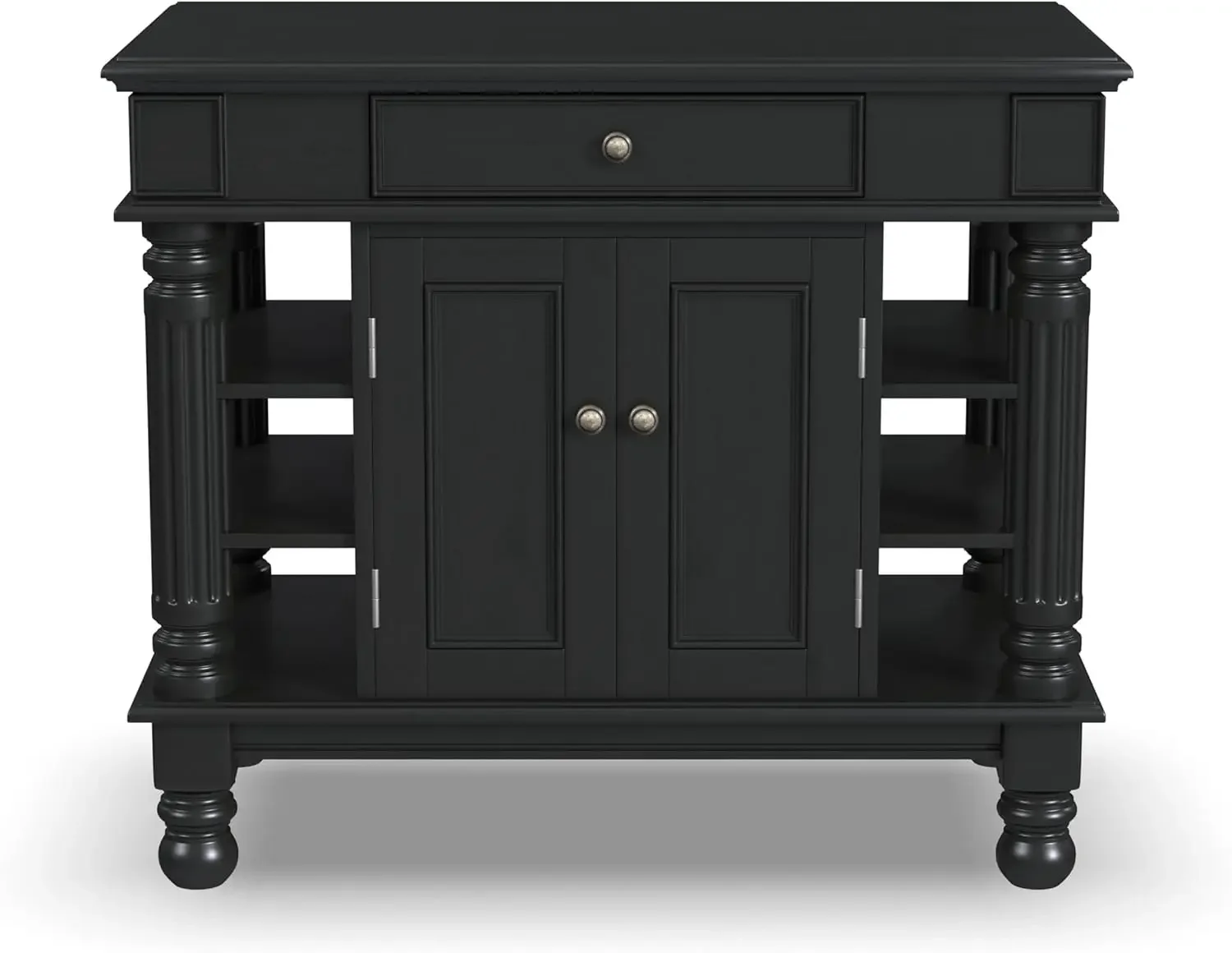 เกาะครัว Americana Black พร้อมชั้นวางแบบเปิด