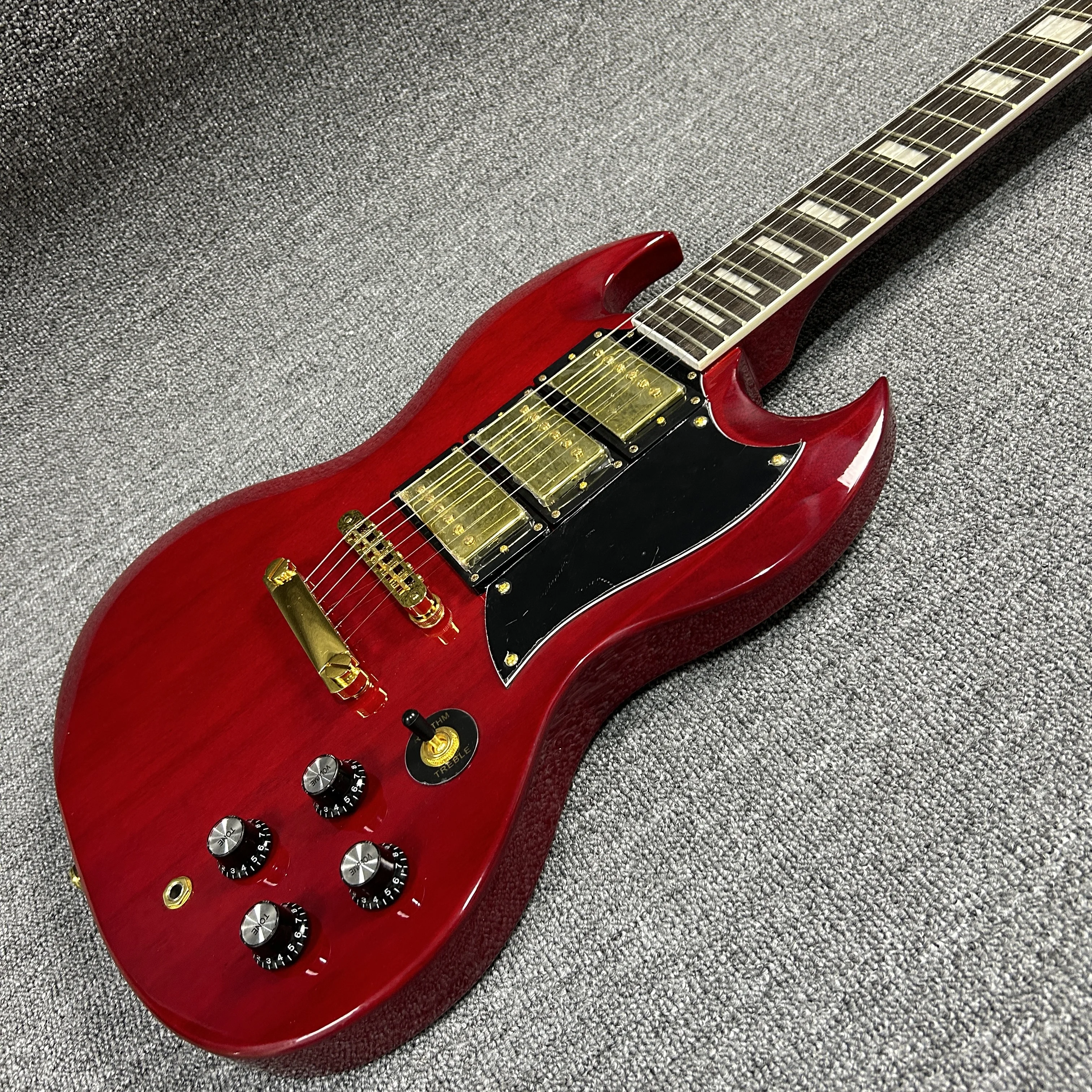 Good Timbre Red SG Electric Guitar Rosewood Fingerboard Mahogany Body Chrome Hardware 22 Tone Position Free Transportation