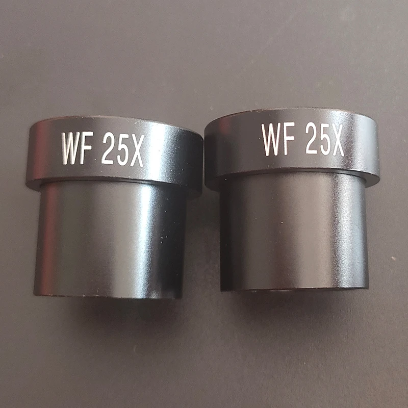 عدسة مجهر WF25X 12 ملم مجال رؤية واسع 23.2 ملم حجم منفذ التثبيت للمجهر البيولوجي