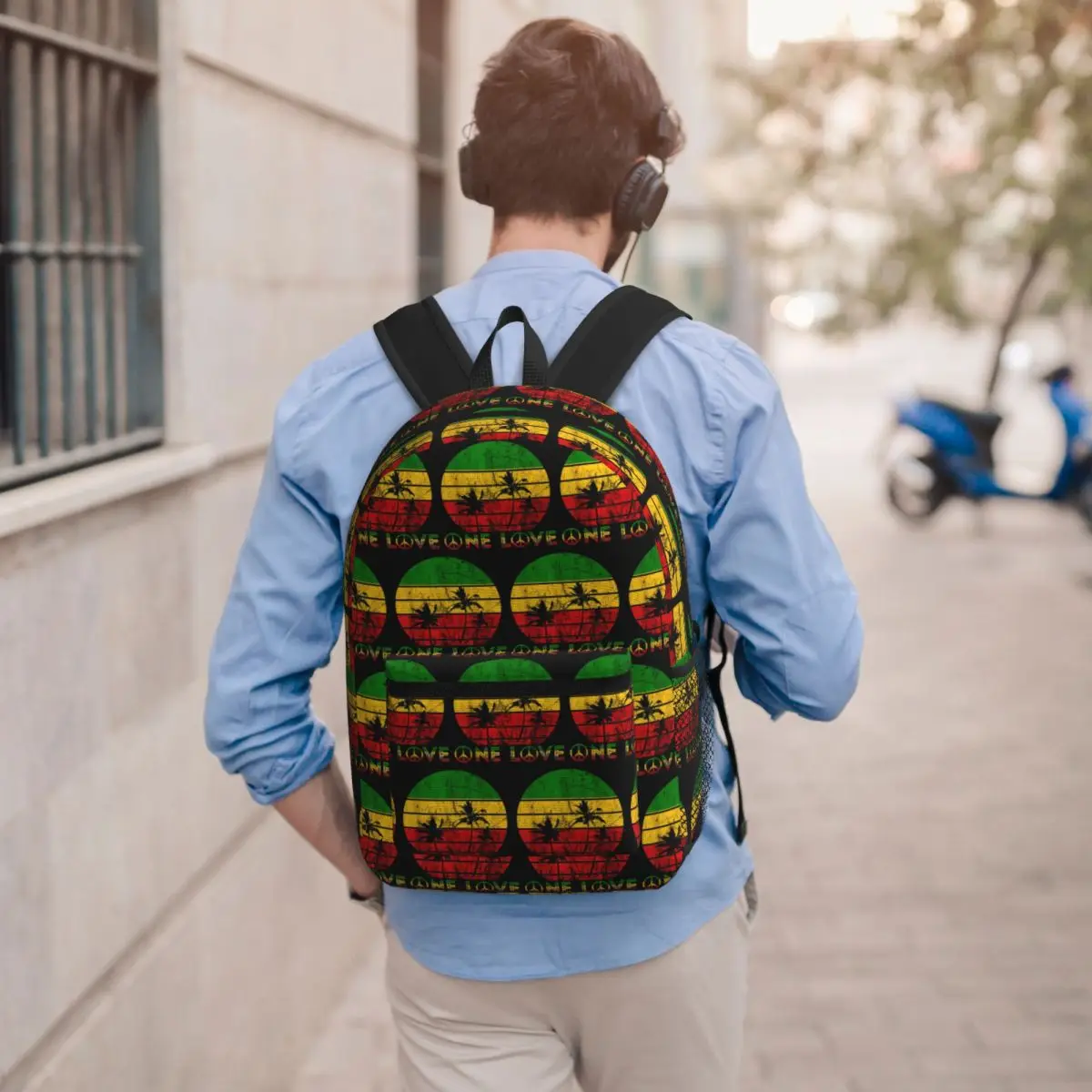Harajuku Vintage Style Arts Bob Marley One Love Backpack School Bag Hiking Travel Daypack for Men Women Bookbag Shoulder Bags
