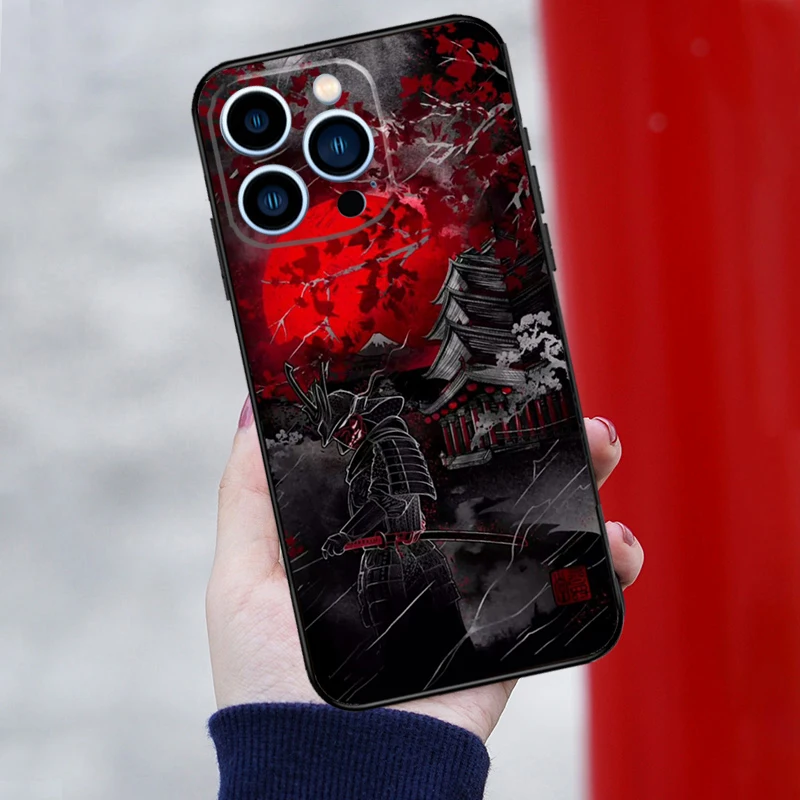 Japan Samurai Ninja Phone Case For iPhone 15 14 13 12 11 16 Pro