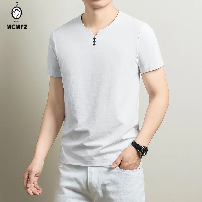 Mens Basic Henley T Shirt Comfortable Cotton Blend Short Sleeve Tops For Casual Business Office Daily And Weekend Activities view 6
