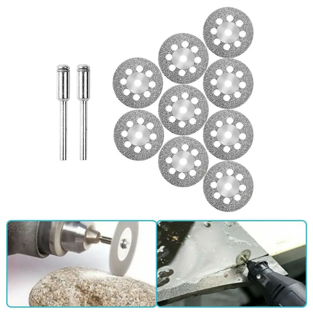 10Pcs/1Set 22mm Diamond Cutting Discs Sharp With Hole Diamond Cut Off Rotary Tool With 3mm Mandrel Metal