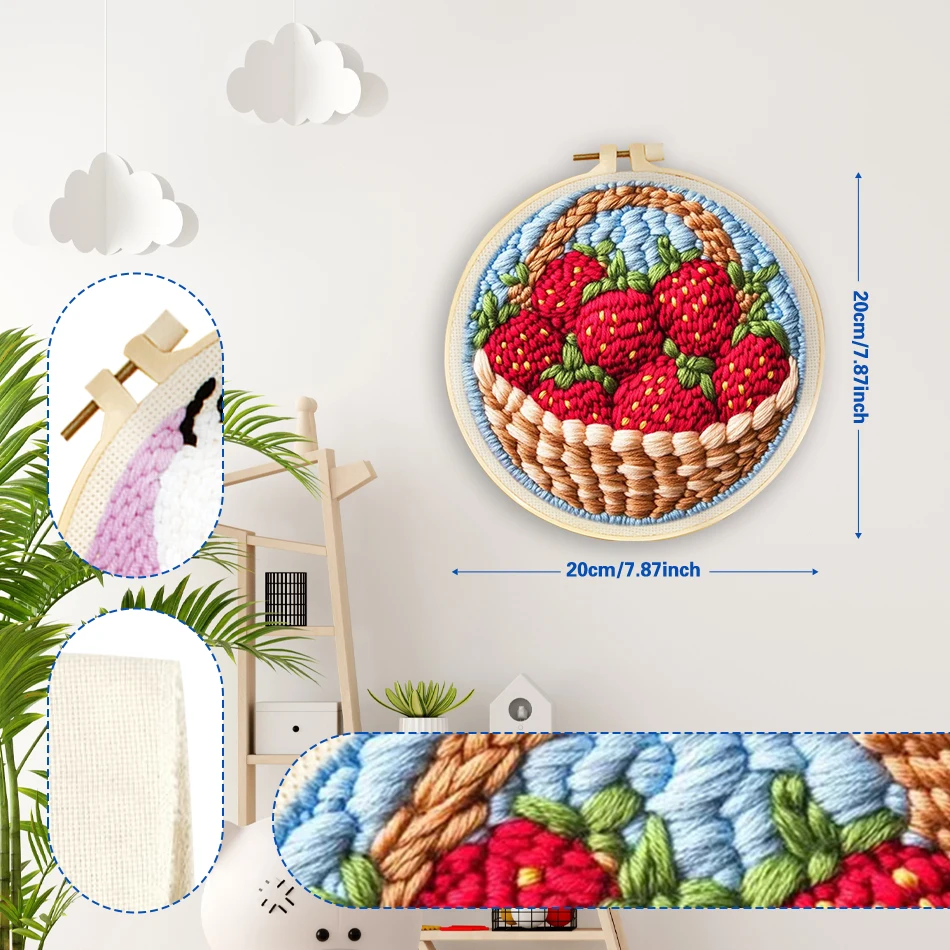 

GATYZTORY embroidery punch needle starter kit Plant Creativity Picture crafts materials 20x20cm embroidery hoops Stitch Diy Set