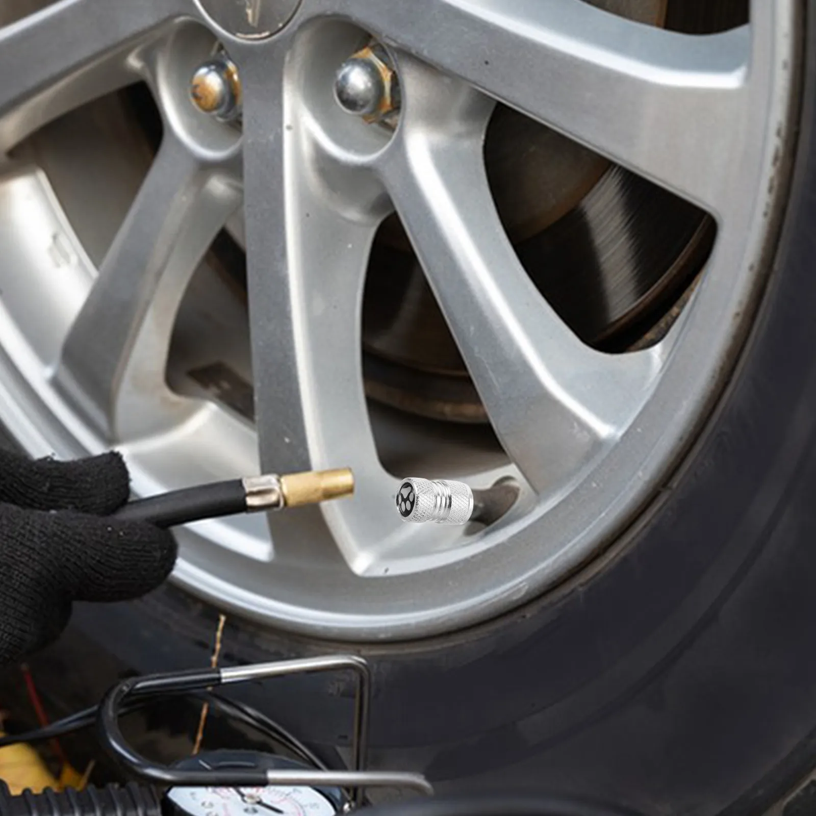 4Pcs Premium Metal Car Tire Valve Caps Stylish Sleek Design Robust Protection for Valve Stems Easy Install Universal