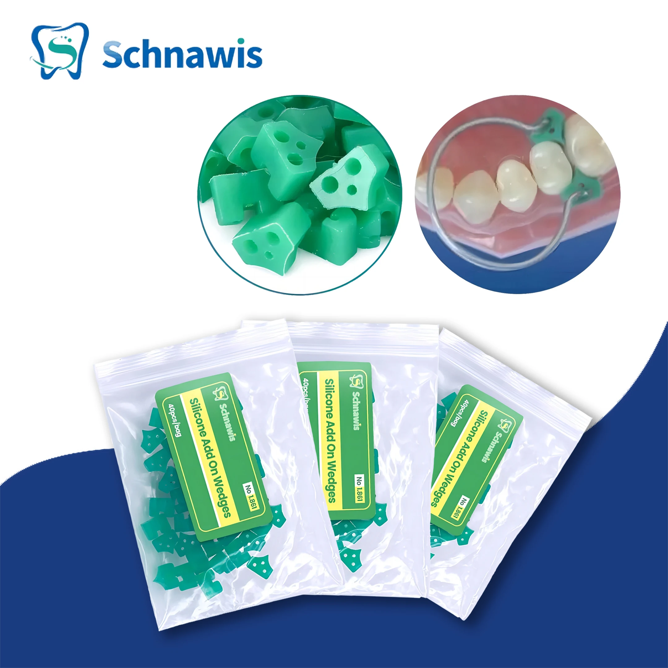 40pcs/Bag Dental Silicone Add On Wedges Can Heat Treatment Up To 150 °C Dentist Tool dentista Materials