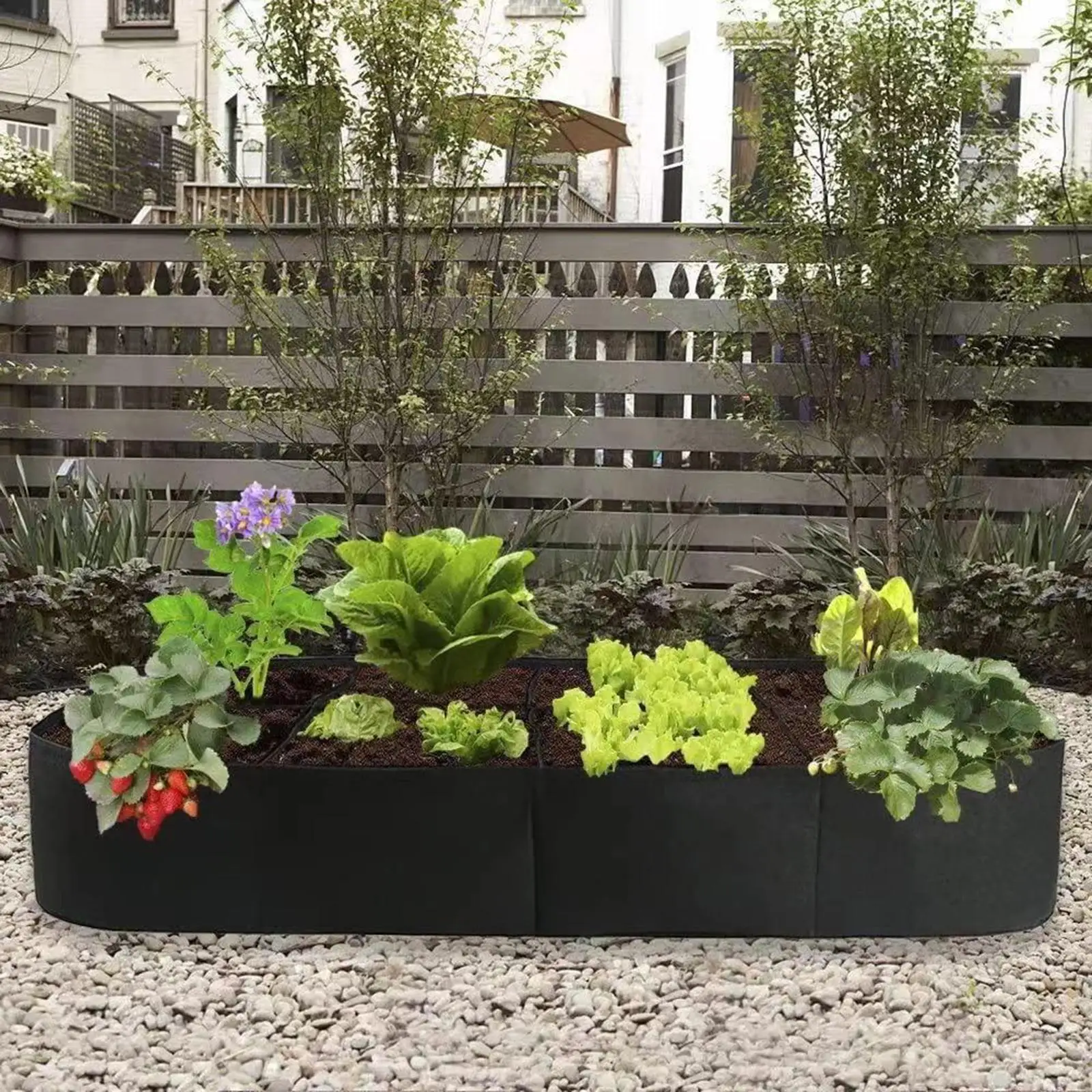 

Plant Grow Bag Felt Raised Garden Bed for Growing Vegetables, Potatoes, Flowers Nonwoven Fabric Plant Pot 47.24x23.62x11.81"