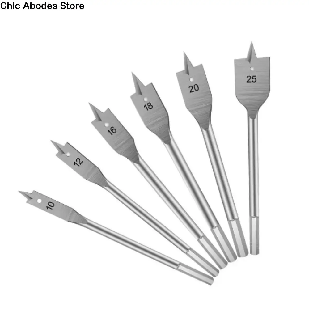 

High-carbon Steel Woodworking Tool Sets Long Durable Flat Drill Three-point Bit Set Hexagonal Shank Wood Flat Drills