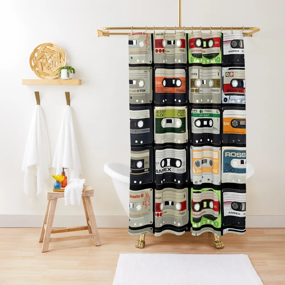 

Cassette tape #music Classic T-Shirt Shower Curtain Shower For Bathroom Set For Shower Waterproof And Anti-Mold Curtain