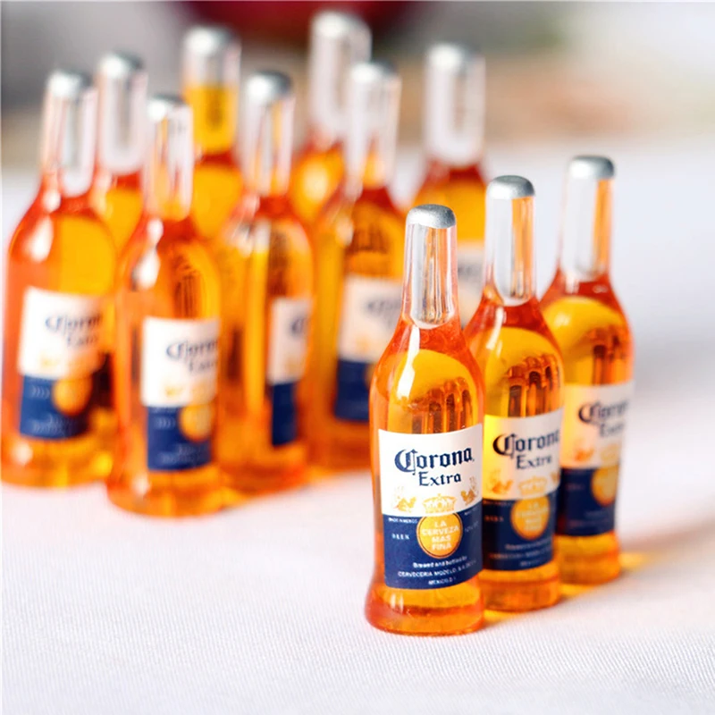 10Pcs 1/6 Dollhouse Miniature Resin Bottle Simulation Wine Bottle Model Children Toys Gifts