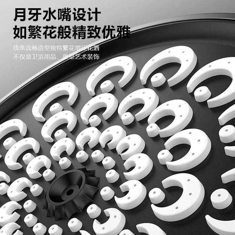 새로운 13CM 고압 샤워 헤드 3 모드 조정 가능한 스프레이 물 절약 노즐 스파 마사지 Abs 샤워 헤드 욕실 액세서리