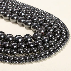 Natural Stone Black Hematite Round Loose Spacer Beads 6 8 10mm For Jewelry Making Diy Bracelet Necklace Accessory Findings