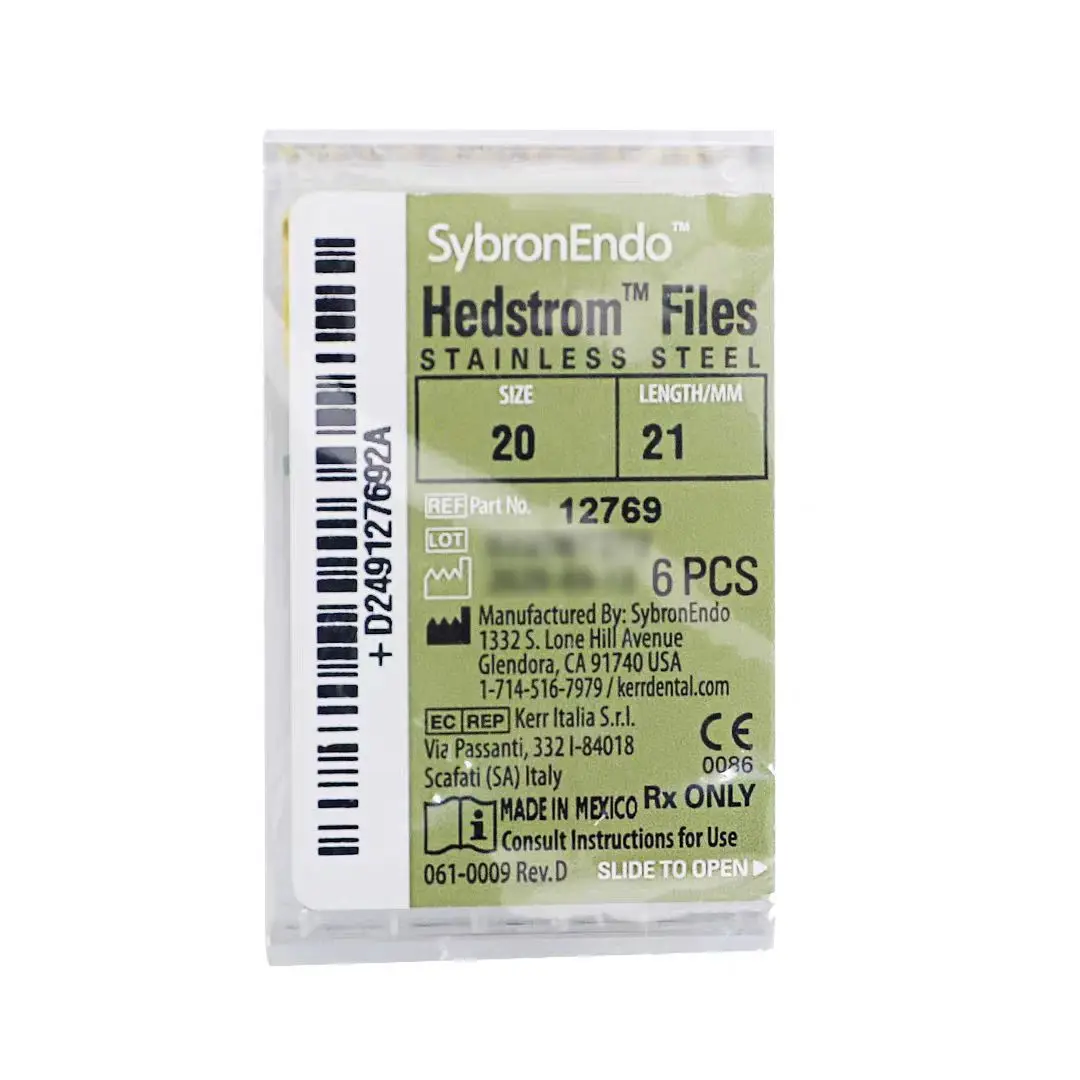 6 ชิ้น/กล่อง Kerr ทันตกรรม SybronEndo H ไฟล์สแตนเลส Endodontic Root Canal ไฟล์เครื่องมือทันตแพทย์ทันตกรรม Lab Instruments 21/25 มม.