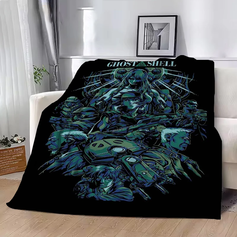 اليابان أنيمي شبح في قذيفة بطانية منقوشة البطانيات ل أريكة الزخرفية الفاخرة مصمم الفراش مكتب التخييم رمي داوني