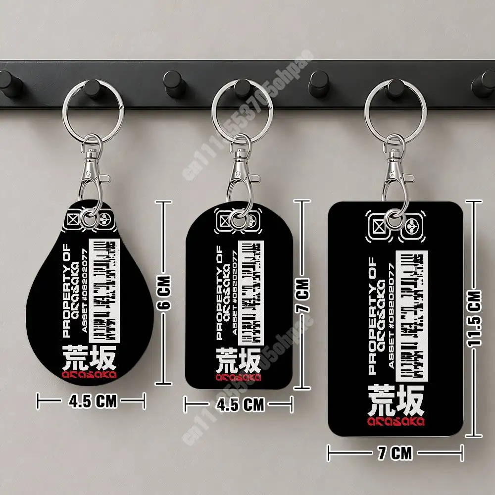 Arasaka Tower Corporation Leather Keychain Card Holder for Airtag & ID Cards Business Bag