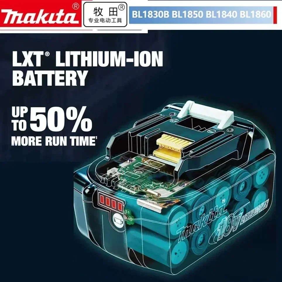 Makita-Batterie aste au lithium-ion, batterie de rechange pour perceuse, 18V, 6000mAh, 18V, 6,0 Ah, BL1860, BL1830, BL1850, BL1860B, originale