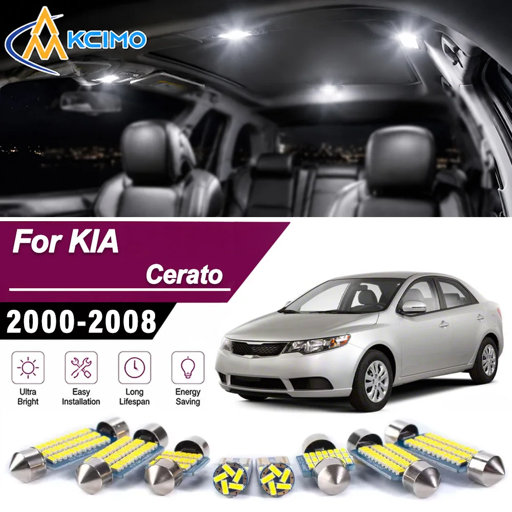 Plug And Play Canbus Error Free LED Indoor Lighting Bulbs Accessories For KIA Cerato 2000-2008 Auto Interior Lights