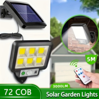 COB LED Solar Light Outdoor PIR Motion Sensor Waterproof Split Solar Wall Light Garage Lighting Patio Street Security Lights
