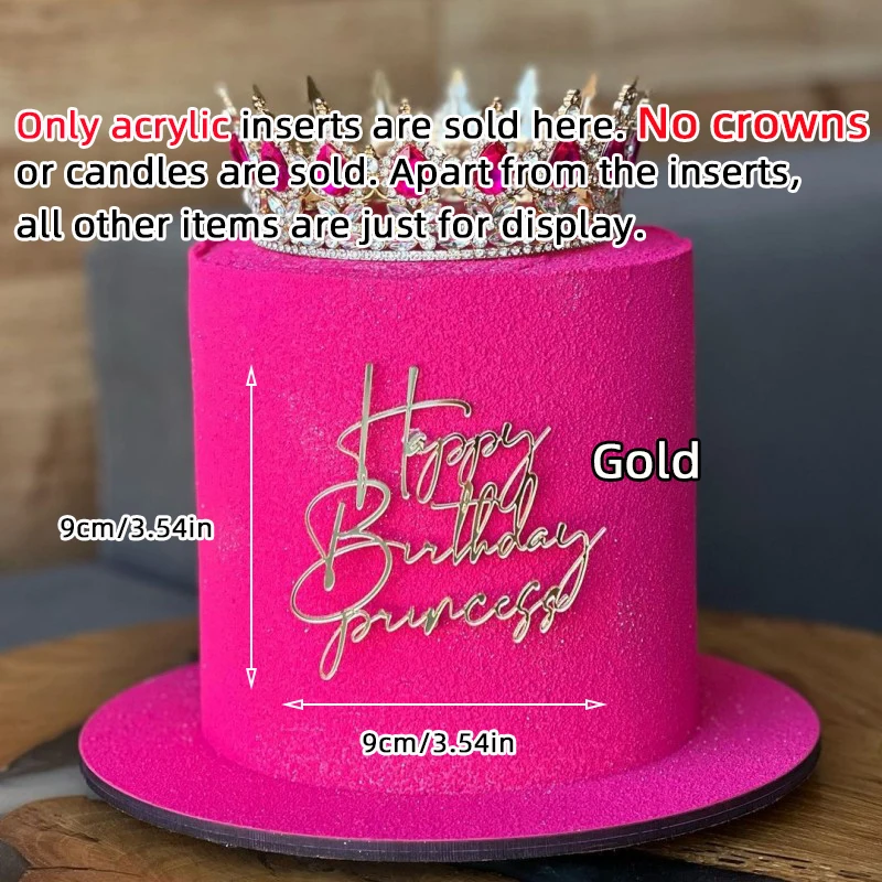 Prinzessinnen- und Königinnen-Thema Acryl Cake Topper für Mädchen Sweet 16 Mitzvah Babyparty Geburtstagstorten-Deko Party-Feier-Zubehör – Detail 13